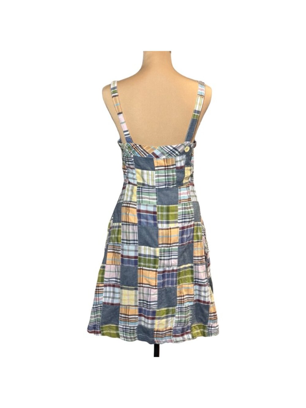 Vintage Y2K Tommy Hilfiger Madras Plaid Patchwork Sundress 2 Cottage - Picture 3 of 15